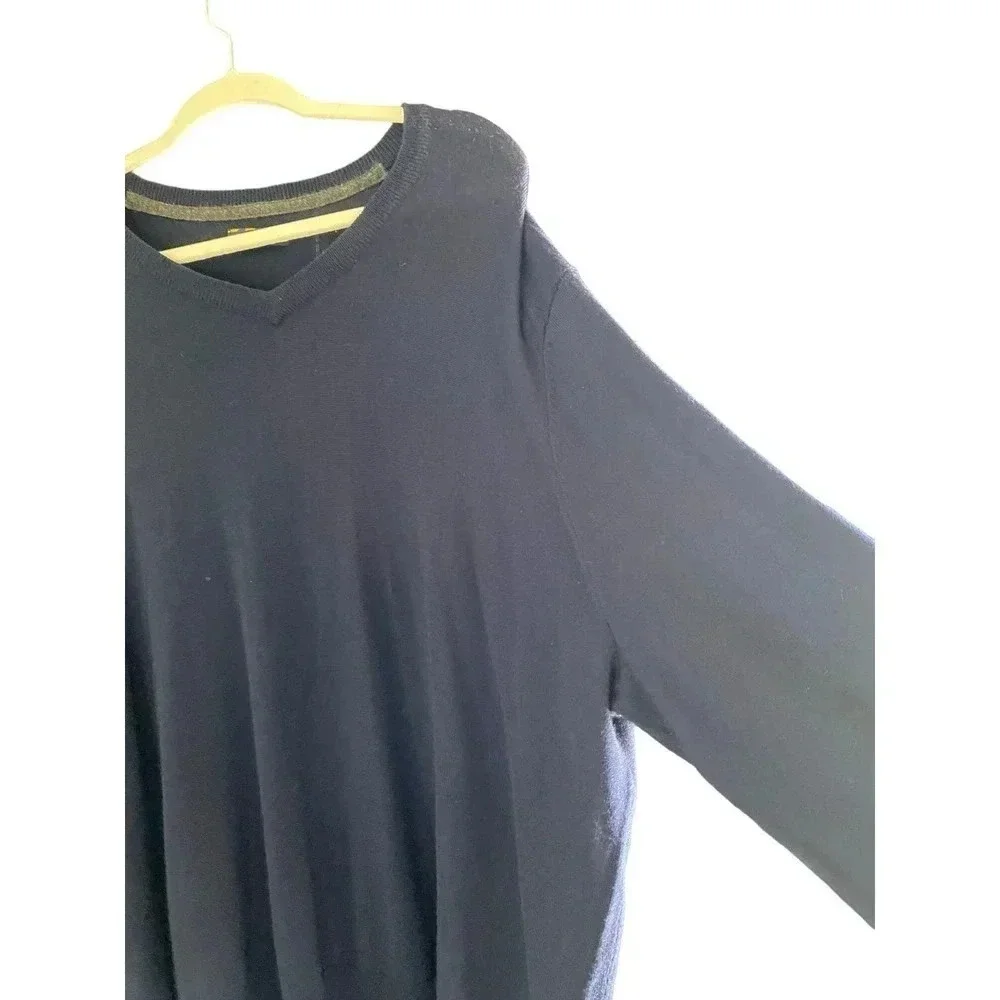 Club Room Men's Navy Blue merino wool Pullover Sweater Size XXL